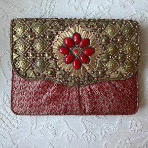 Hand beaded & Brocade Evening Purse